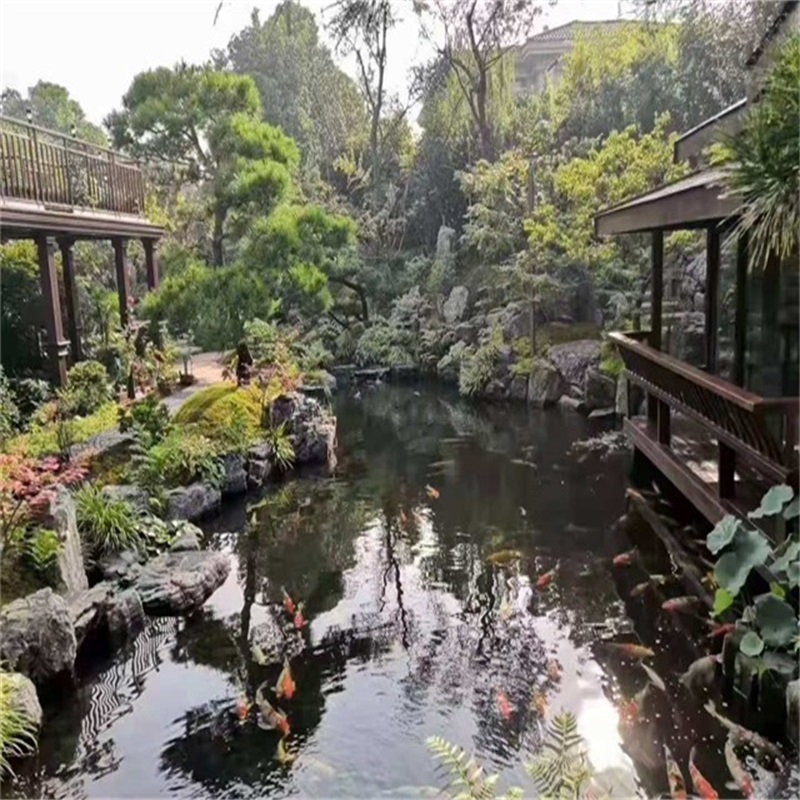 阳谷庭院小型鱼池假山图片